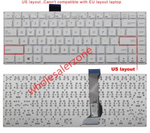 Nuevo para Asus E402 E402M E402MA E402S Serie E402sa Laptop EE. UU. Teclado Blanco - Imagen 1 de 5
