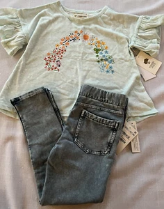 Tucker+Tate jeans (size 4) & ruffle sleeve Top (size 3, loose cut) NWT NORDSTROM - Picture 1 of 7