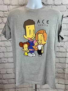 The Ace Family T-Shirt Men's L Gray Cotton Logo Short Sleeves Crew Neck Pullover - Picture 1 of 7