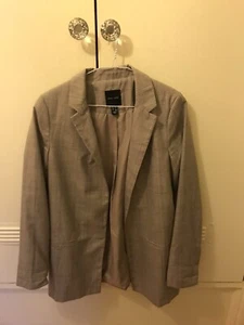 ladies size 10 lightweight smart Suit Style Fine Check jacket Beiges/browns - Picture 1 of 8