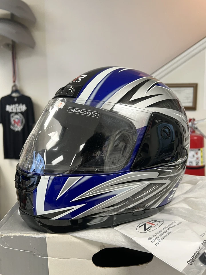 Z1R Stance 摩托车头盔 蓝色/白色/银色 小号 全新 开箱 — 第 1/4 张图片