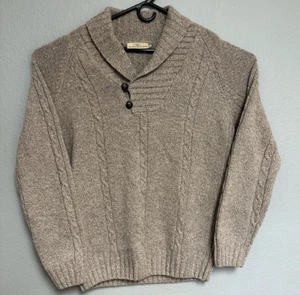 Rodd Gunn Henley Knit Cotton Sweater Long Sleeves New Zealand Hunting Large Mens - Picture 1 of 7