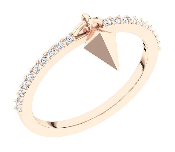 Anniversary Wedding Ring 14K Rose Gold I1 G 0.20 Carat Natural Diamond Prong Set - Image 1 of 4