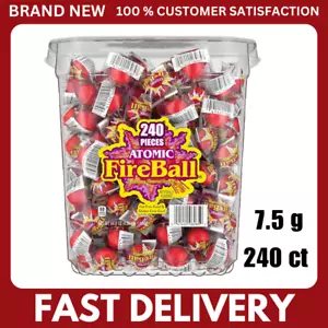 Atomic Fireballs Candy Cinnamon, Individually Wrapped, 240 Pieces, 1lb Bulk Tub - Picture 1 of 7