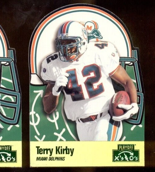 1996 Playoff Prime X's and O's TERRY KIRBY Miami Dolphins Die Cut Card - Image 1 of 1