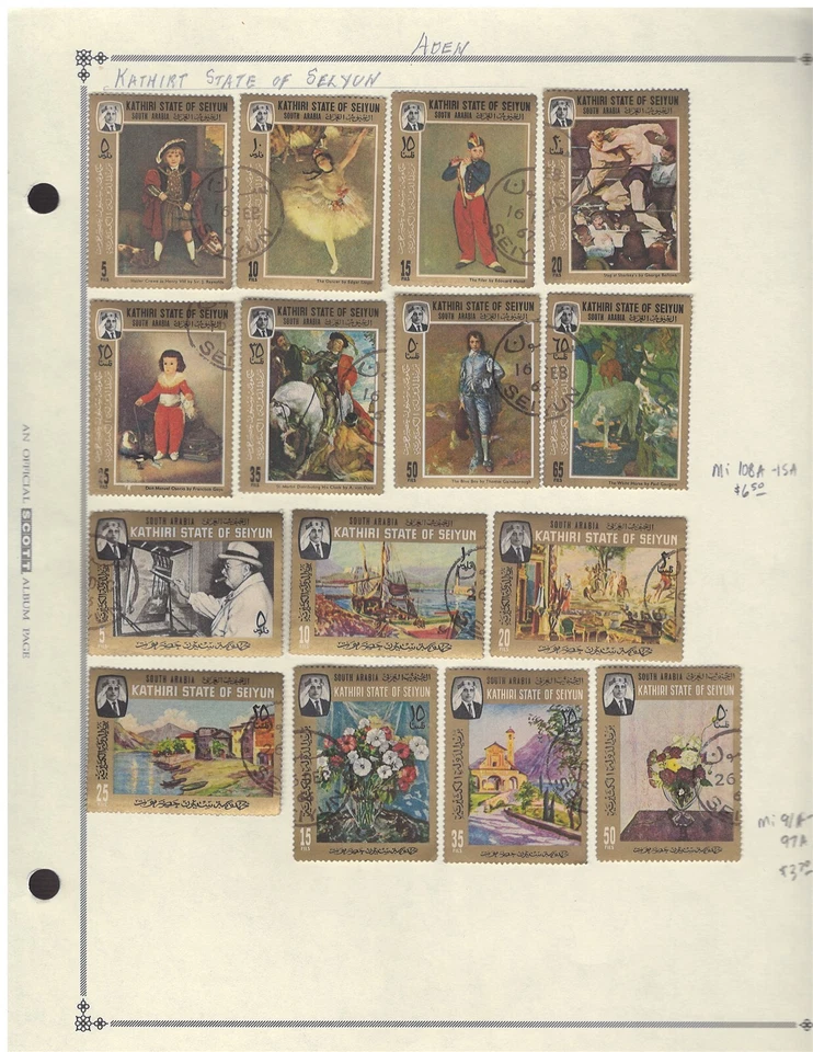 Colección de estampillas de Adén y Estados estampillas de Zayix 062923-L33 Foto 1 de 4