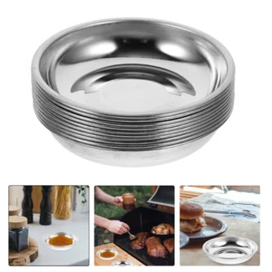 10 Pcs Sushi Dipping Sauce Dishes Bowl Stainless Plate - Picture 1 of 12