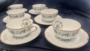 Limoges Bernardaud Turgot France 6 Teetassen Untertasse Service - Bild 1 von 11