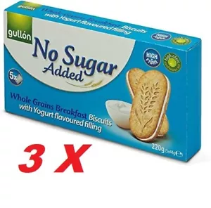 Gullon SUGAR FREE Whole Grains Biscuits with Yogurt Flavoured Filling (3X 220g) - Picture 1 of 2