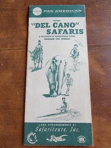 Folleto de viaje Pan American Airlines Del Cano Safaris de colección 1962 - Imagen 1 de 5