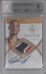 2008 Exquisite Collection Anthony Randolph BGS 9 MINT RPA Rookie Patch Auto RC