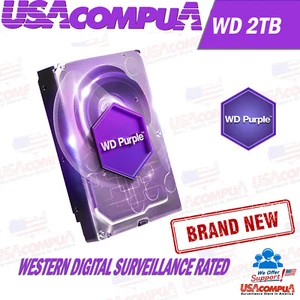 Western Digital WD 2TB HDD 3.5" Hard Drive 5400 RPM 64MB For Surveillance DVR - Picture 1 of 2