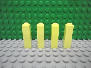 Lego 4 Bright Light Yellow 1x1x3 wall brick block castle NEW - Picture 1 of 1