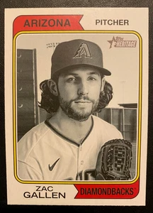 2023 Topps Heritage Black & White ZAC GALLEN #143 SP  ARIZONA DIAMONDBACKS - Picture 1 of 2