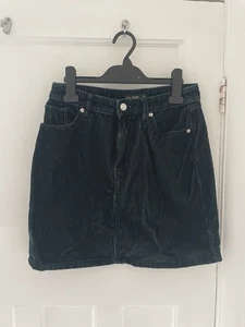 F&F Dark Bottle Green Corduroy Mini Skirt In Size 8 - Picture 1 of 5