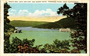 Vintage Chattanooga TN Postcard Hale's Bar ~Lock Dam ~ Power House ~ River 1920s - Picture 1 of 3