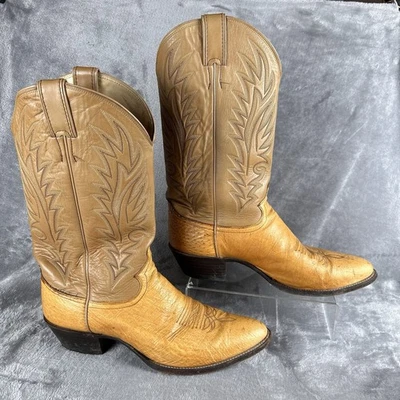 Мужские ковбойские сапоги Justin 8737 мужские 10,5 D виски страусиная кожа вестерн - Изображение 1 из 4