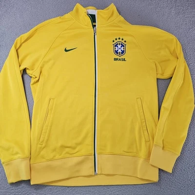 Chaqueta de atletismo de la Selección Nacional de Brasil CBF para hombre mediana amarilla fútbol Nike cremallera completa Foto 1 de 4
