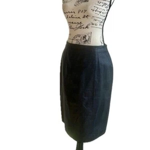 Y2K 90’s R2R MIDI PENCIL SKIRT LEATHER COCODRILE STAMP BLACK SZ 8 GOTHCORE - Bild 1 von 24