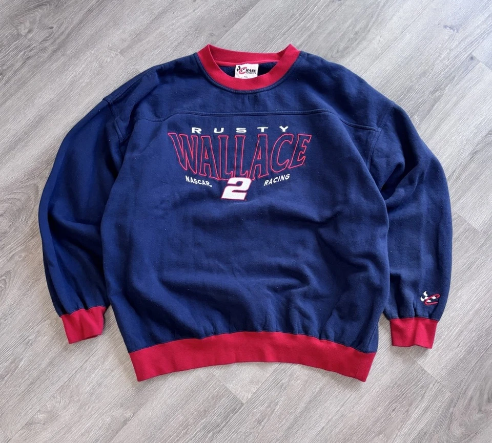 Moletom vintage anos 90 Y2K Rusty Wallace #4 NASCAR Racing Chase autêntico XXL - Imagem 1 de 4