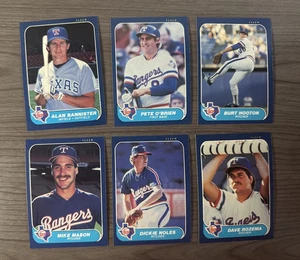 1986 Fleer Baseball Card Team Lot Texas Rangers Pete O’Brien 568, Hooton + More - Picture 1 of 2