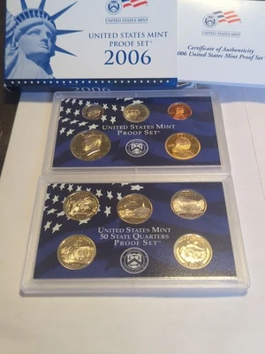 2006 S United States Mint 10-Coin Proof Set Including Quarters with COA & OGP - Image 1 of 2