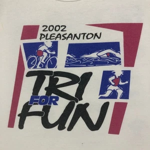 2002 Pleasanton Tri For Fun Anvil Tank Top Triathlon Sleeveless Shirt - Picture 1 of 6