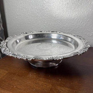 "Tocadiscos con patas Lazy Susan enchapado en plata barroco de Wallace de colección 13""" - Imagen 1 de 20
