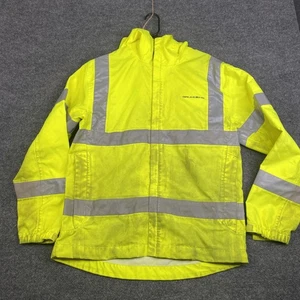 Grundens Jacket Mens Medium Yellow High Vis Reflective Hooded Work Safety rwwj - Picture 1 of 11