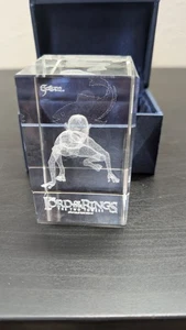 LORD Of The Rings Golem 3D Laser Etched Crystal Glass Paperweight The Two Towers - Picture 1 of 6