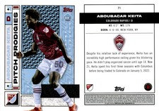 2022 Topps MLS Soccer Card 71 ABOUBACAR KEITA Rookie Colorado Rapids