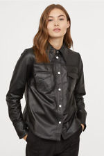 Zara - Black Vegan leather jacket Schwarze kunstleder Lederjacke Size S NEW Y2K