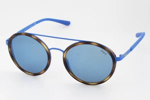 Polo PH3103 9318/55 Damen Sonnenbrille rund verspiegelt Gestell matt blau 53 mm - Bild 1 von 9