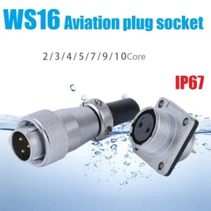 WS16 2core-10pin IP67 TQ plug+Z rear nut seat aviation plug industrial connector - Picture 1 of 26