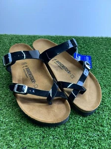 Birkenstock Mayari Birko-Flor Sandalen Damen 11 Herren 9 schwarz Zehenschlaufe Slipper - Bild 1 von 15