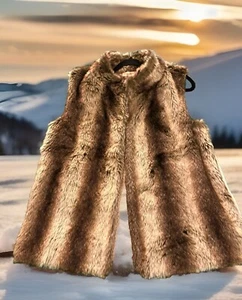 Song N Spirit Women’s NWT Extra Soft Faux Fur Front Open Ivory Sweater Vest XL - Picture 1 of 7