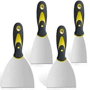 4 Pcs Stainless Steel Putty Knife Paint Scraper Set for Drywall Repair - Picture 1 of 6