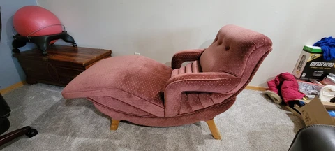 Vintage Contour Chair-Lounge M-100 Electric Recliner Chaise Rose Masage St Louis Cover
