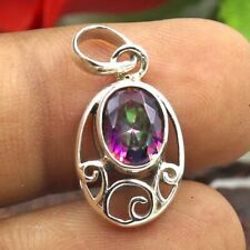 Natural Mystic Topaz Oval Shape Teardrop Front Drilled Pendant jewelry
