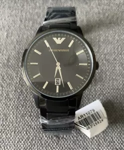 Emporio Armani Giorgio Mens ~ Black Watch ~ New In Box - Picture 1 of 2