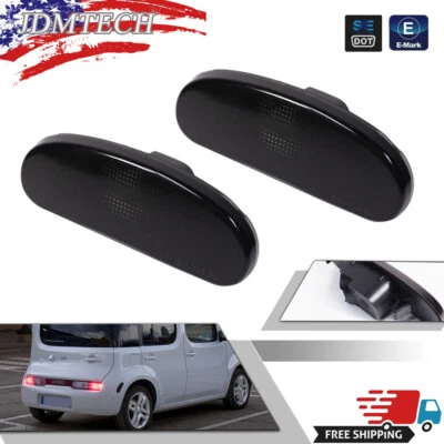 For 09-14 NISSAN CUBE Smoke Rear Bumper Side Marker Lights Covers L & R Set of 2 - Image 1 of 4