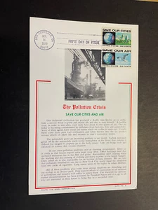 Air Pollution Crisis, FDC 1970, Sc #1411 & 1413, 6c, Hammond Maxi Card, Crisp! - Picture 1 of 2
