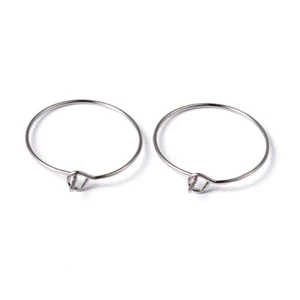 50x Pendientes de latón aros copa de vino Dije Anillos de platino Níquel 20 mm - Imagen 1 de 4