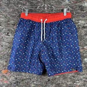 PGA Tour Shorts Mens Small Short Blue Golf Balls Clubs Print Stretch Drawstring - Picture 1 of 10