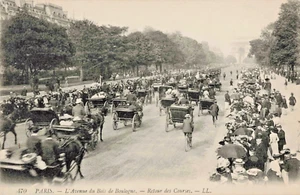 RPPC-FR Paris France-Races Return-L'Avenue du Bois de Boulogne-Real Photo PC(F7) - Picture 1 of 4