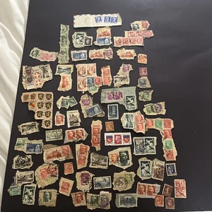 Vintage 50er Jahre Briefmarken Lot gebraucht Republik Frankreich - Bild 1 von 24
