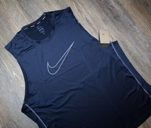 NWT NIKE Men's Compression Big & Tall Pro Fit Swoosh Athletic Tank Top Navy Blue - Picture 1 of 9