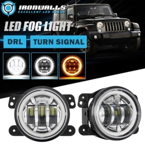 For Dodge Charger 2011-2013 Pair 4" Chrome LED Fog Lights DRL Angel Eyes Lamp - Picture 1 of 12