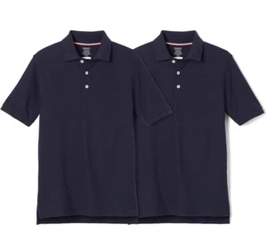 French Toast Kids 2-pack Short Sleeve Polo Uniform Shirts Navy -Size Medium (8) - Picture 1 of 3