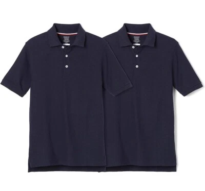French Toast Kids 2-pack Short Sleeve Polo  Uniform Shirts Navy -Size Medium (8) - Image 1 of 3